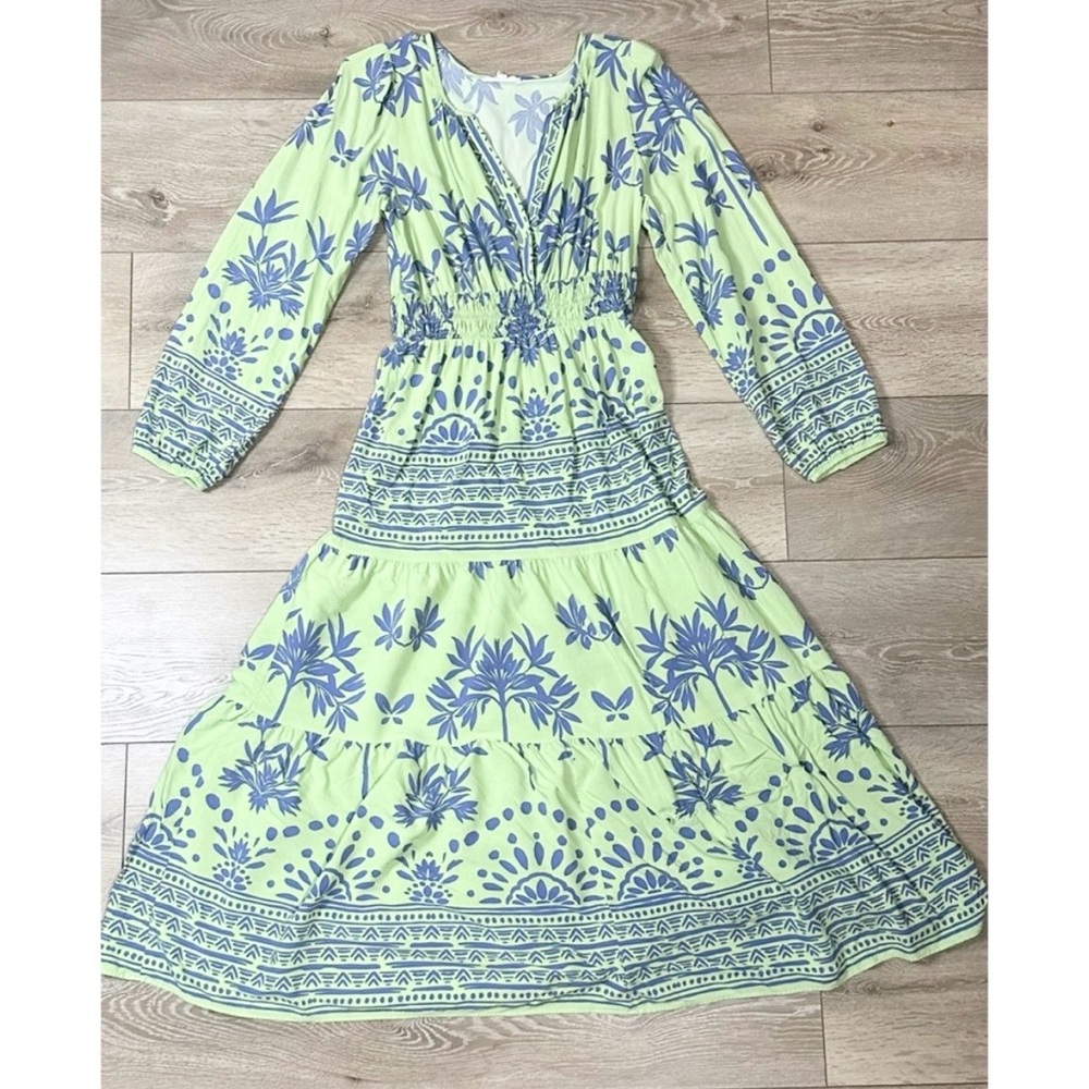 Easel Floral Long Sleeve Maxi Dress